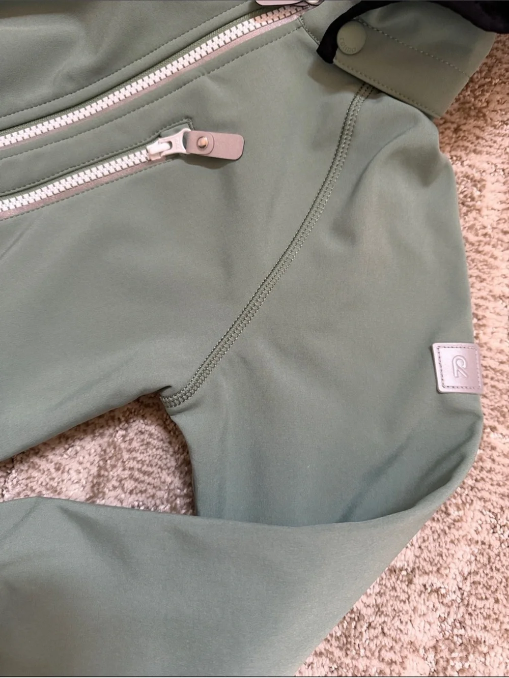 Reima Kids' Green Vantti Soft Shell Fleece-Lined Waterproof Jacket—7Y